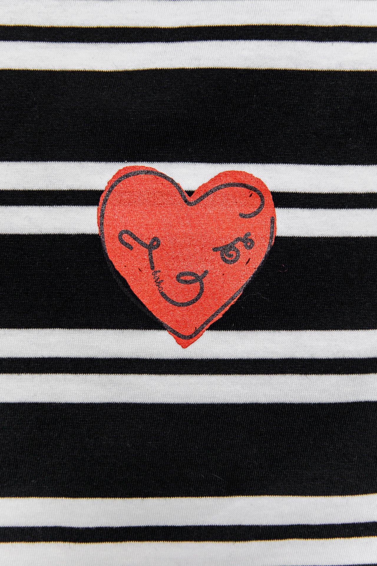 Birba Stripped Heart Face Tee